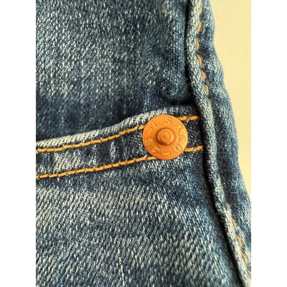 Levi's Premium Women Ribcage Bermuda High Rise Jeans Short Size 24 Blue NWT
